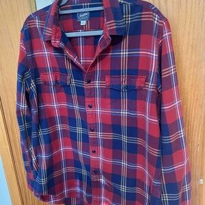 J. Crew Red and Navy Plaid Men's Shirt